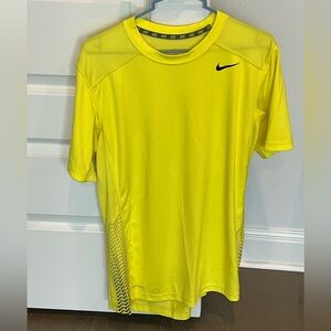 Nike Bright Yellow with Black Design Dri-Fit Shirt